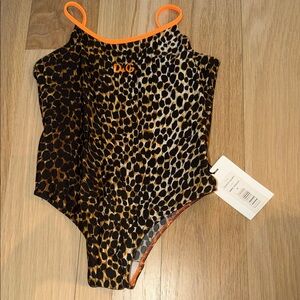 D&G Kids One Piece Leopard with Orange Trim